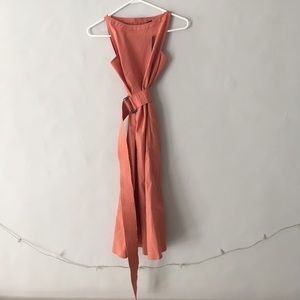 Ann Taylor salmon belted zipper back dress